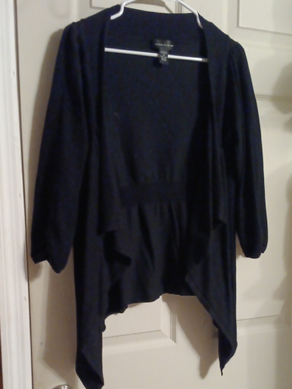 Cable & Gauge Black Draped Open-Front Women's Cardigan